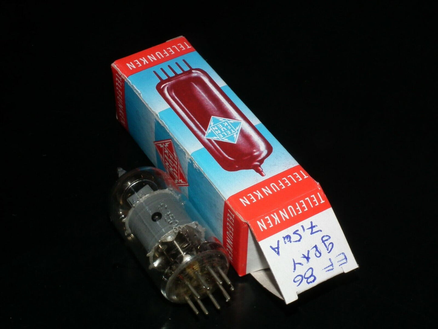 EF86 Telefunken Gray Anodes, Diamond bottom, USED - TESTED NOS 100% Bad Logos