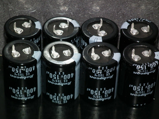 8 pcs Genuine Rubycon JAPAN premium electrolytic capacitors 150uF 400V 150u 150m