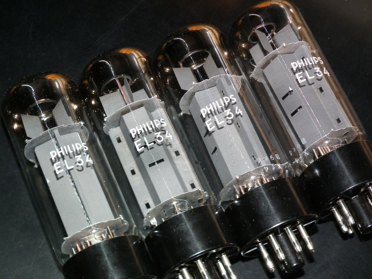 EL34 Mullard Platinum Matched Quad NOS NIB Blackburn Xf4 1979, rebranded Philips