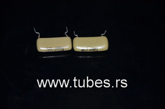 Two vintage Mullard Mustard Philips Capacitors 0.1mfd / 250V Marshall,Fender ...