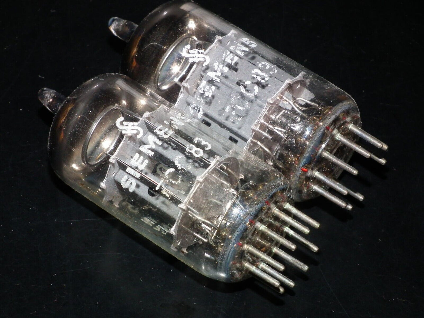 Pair ECC83 Siemens 12AX7  Used Tested 85% Double Getter Support Munich Codes