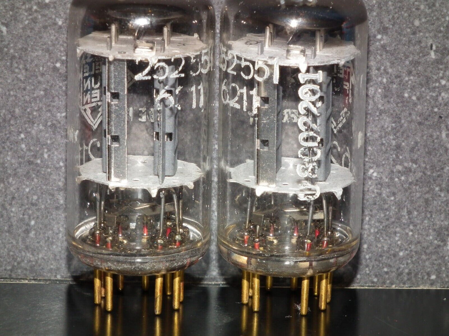 Platinum Matched Pair 6211 Telefunken ~ECC82 Tested NOS DB Gold Pins ULM ECC802S