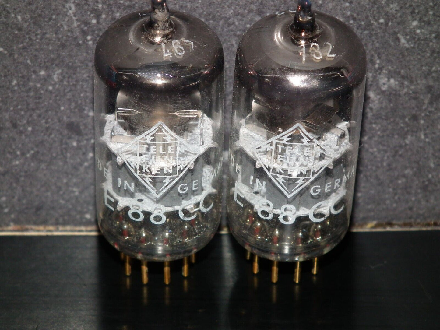 Platinum matched pair E88CC Telefunken 6922 Diamond Bttm Ulm Balanced Tested NOS