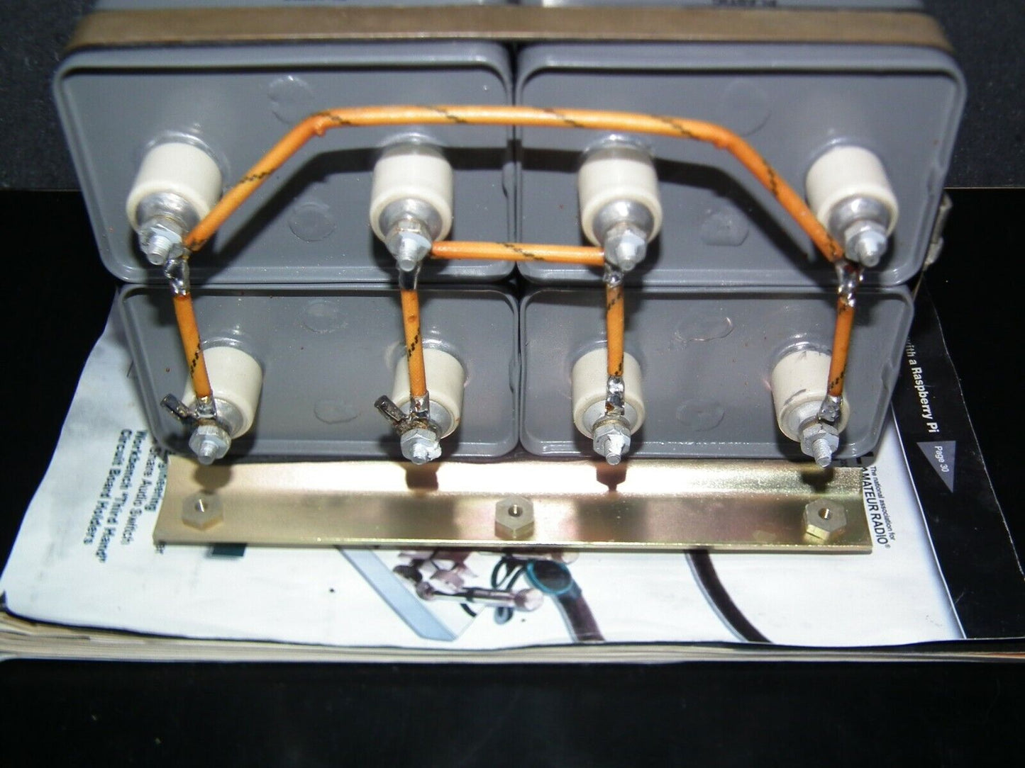 Plastic INC PIO Capacitor module 16 mfd 3000V NOS 4 x 4u 3KV 16u 3000V