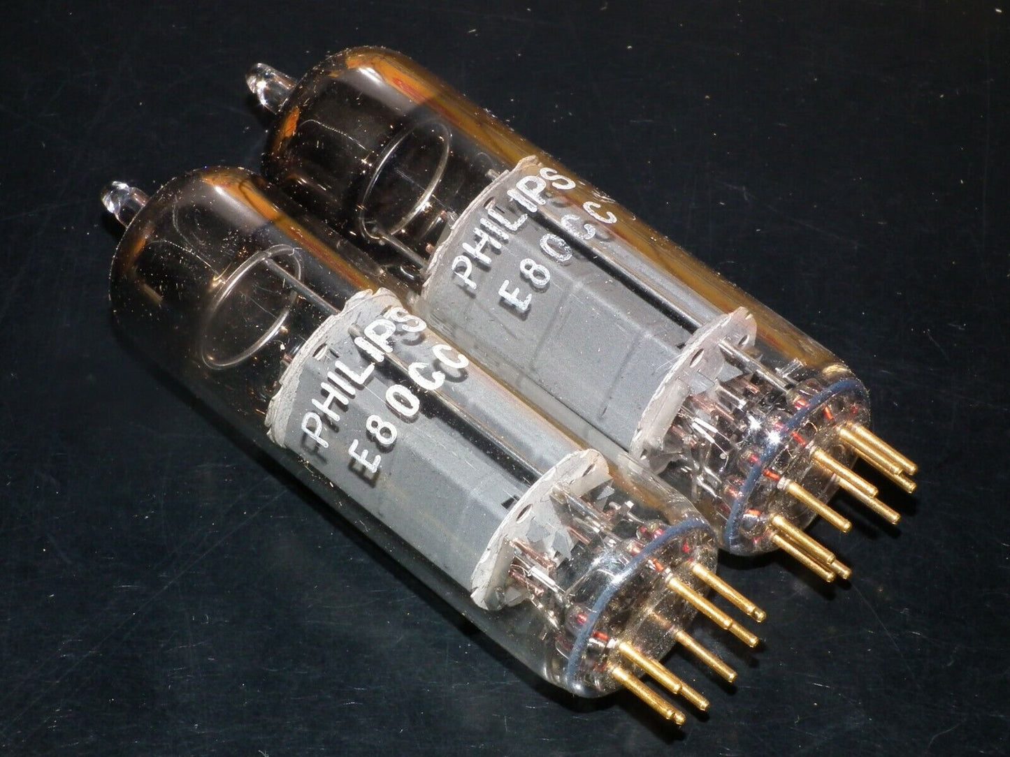Philips E80CC 6085 Platinum Matched pair NOS Made in Holland Heerlen plant Gold