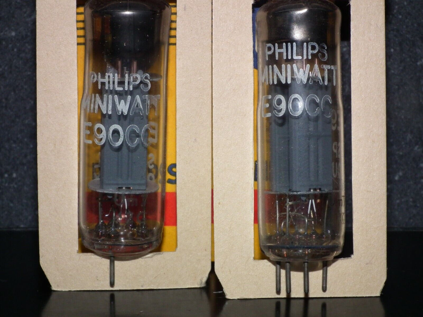 MP Pair E90CC Philips NOS NIB Ultra RARE Crossfoil D Getter Pinched Waist 1957