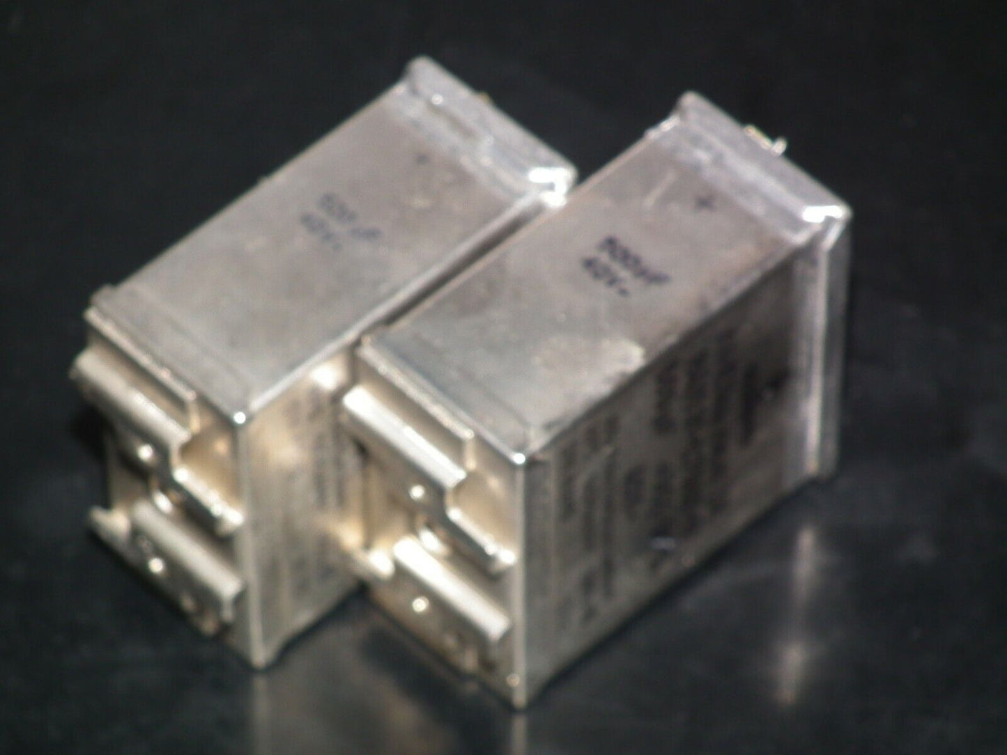 Two vintage Siemens capacitors 500uF 40V Klangfilm tube audio W.Germany 500mfd
