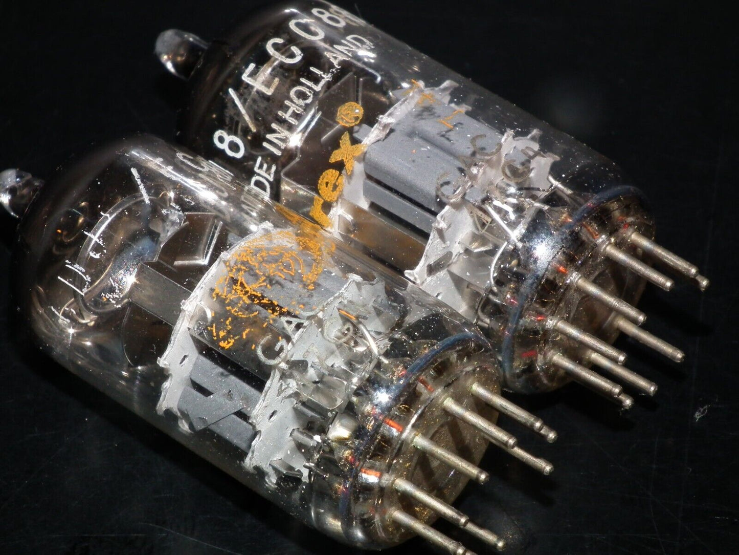 6DJ8 ECC88 Amperex Holland Matched Pair Used Tested 80% 1967 Dual Stage Getter
