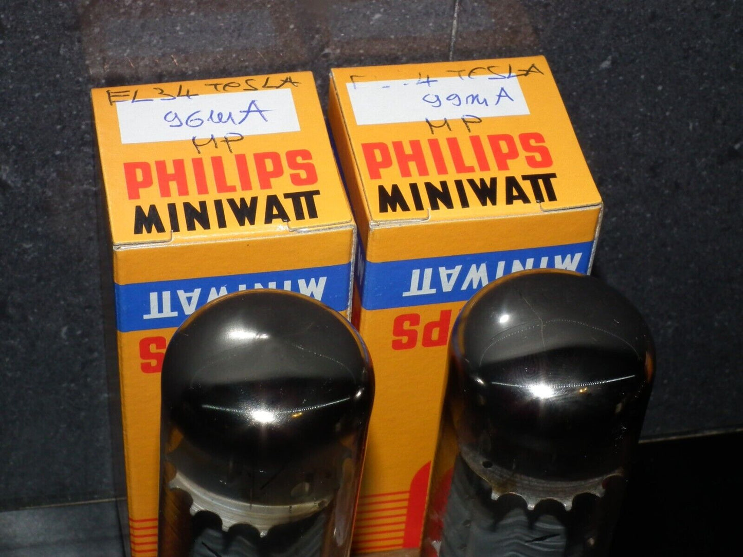 EL34 6CA7 Tesla Czechoslovakia Platinum Matched Pair Tested NOS