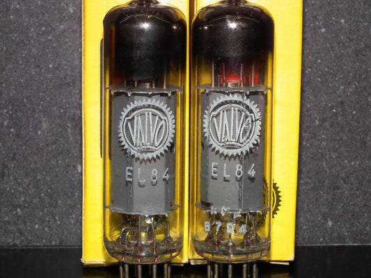EL84 6BQ5 Mullard - NOS NIB platinum matched pair Blackburn 1967 branded Valvo