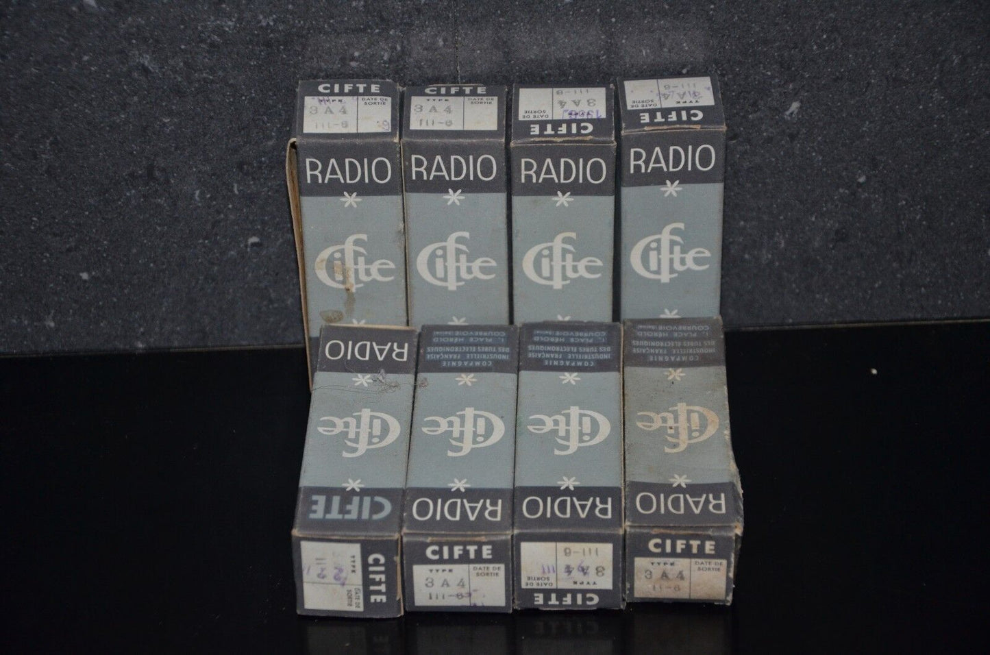 3A4 CIFTE DL93 - NOS NIB platinum matched pair (2 tubes) RARE SQUARE GETTER