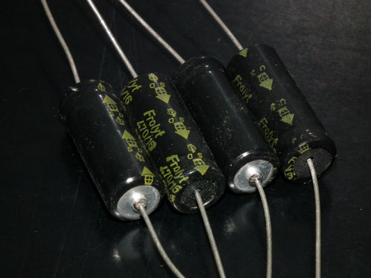 Four vintage NOS electrolytic capacitors 470uF 16V Frolyt West Germany 470mfd