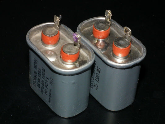 Two (2 pcs) RARE PIO Capacitors 0.25mfd 1500V 0.5u Sprague