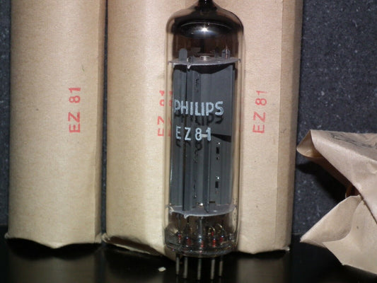 EZ81 Philips Mullard 6CA4 NOS NIB Blackburn tube plant 1960