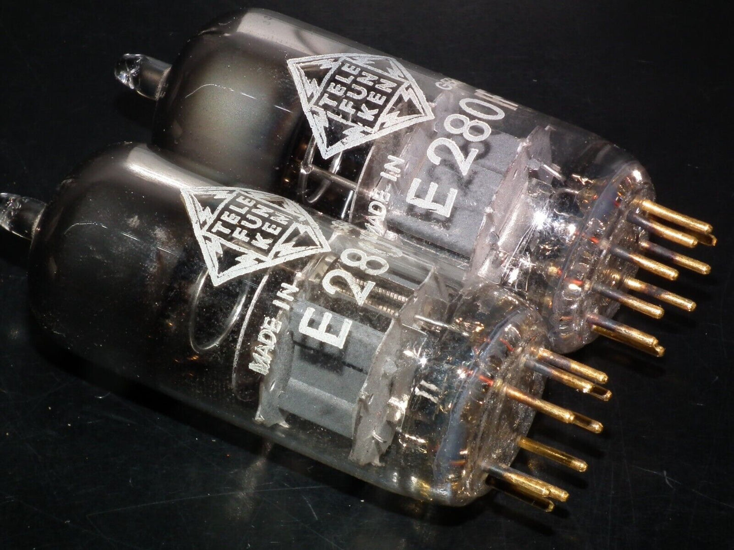 Matched Pair E280F Telefunken 7722 Used, tested NOS. Gold pins