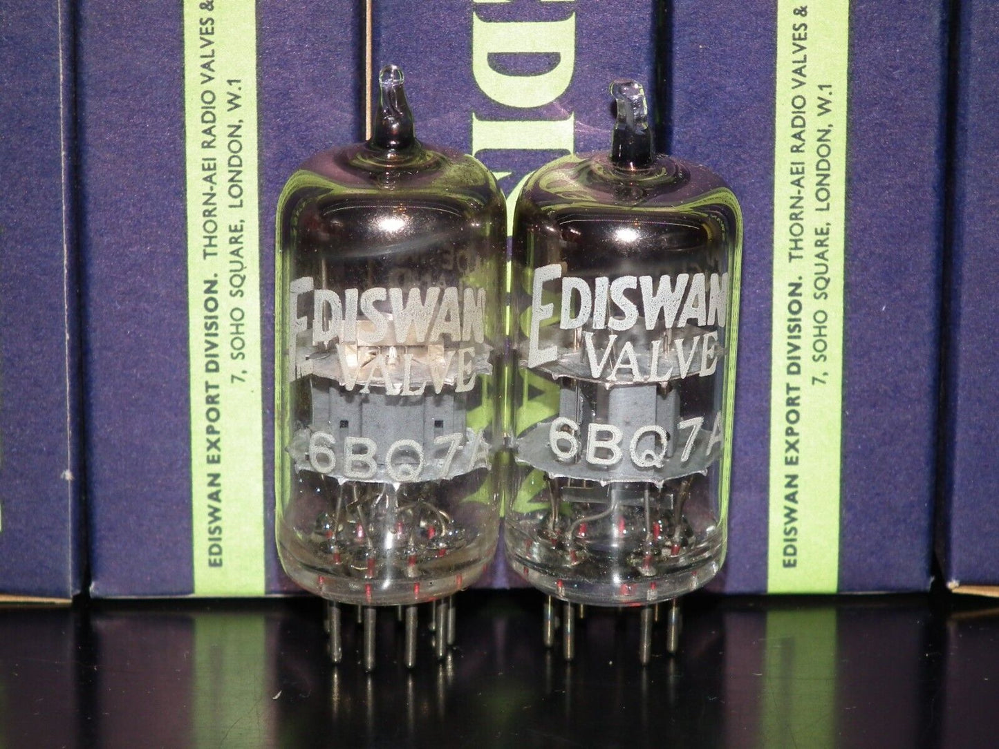 Platinum matched pair (2 tubes) 6BQ7A Ediswan Made in UK NOS NIB