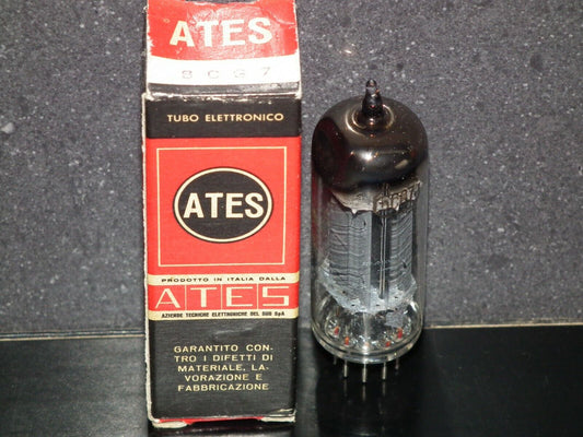 ATES RCA 6CG7 Balanced Tube RARE Square Getter Marantz 8B Leben Conrad Johnson