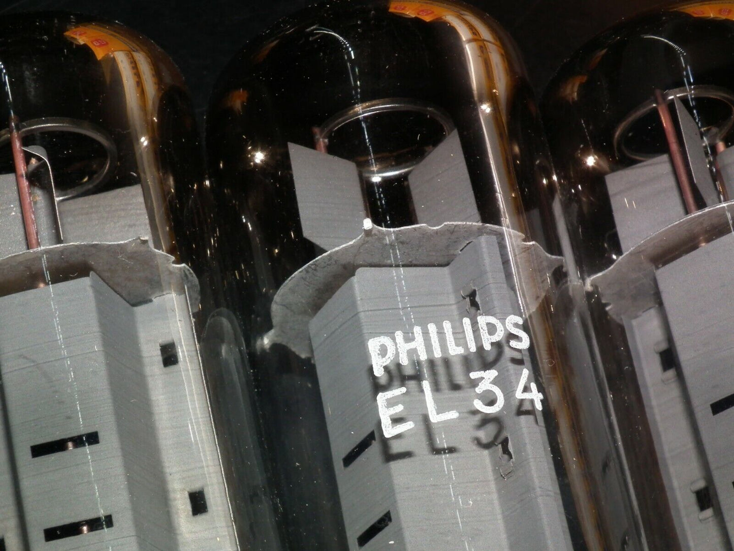EL34 Mullard Platinum Matched Quad NOS NIB Blackburn Xf4 1979, rebranded Philips