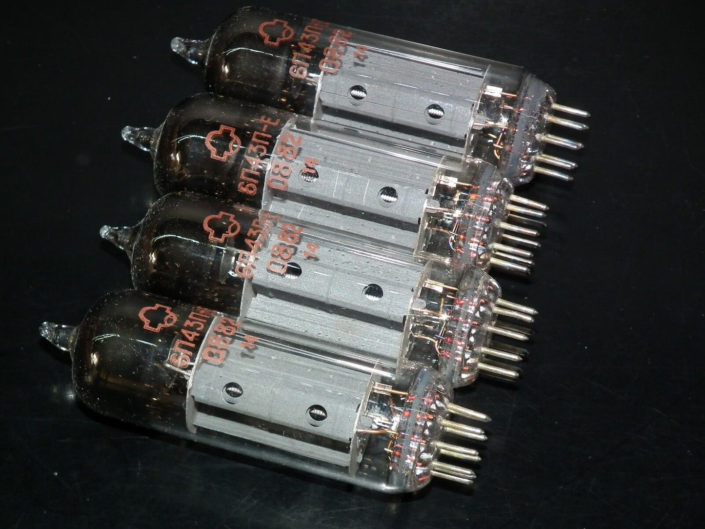 Platinum matched pair 6P43P-E Reflektor ( EL86 6CW5 )  NOS tube audio pentode