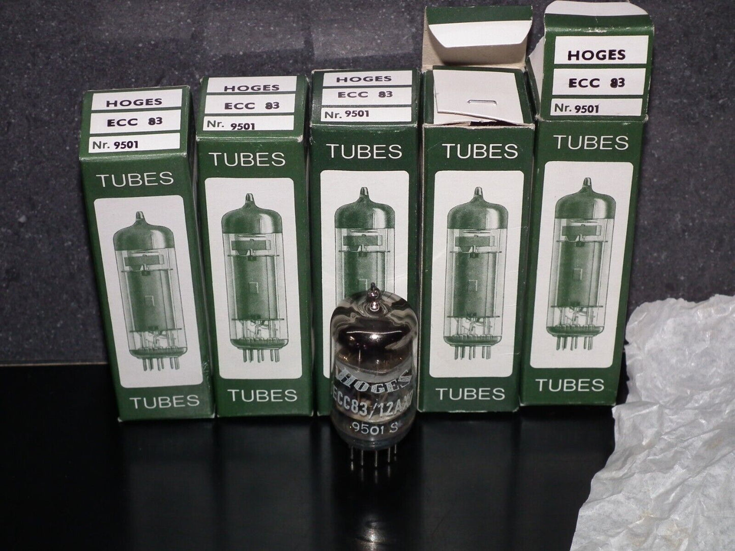 Matched Pair  ECC83 12AX7 Hoges NOS in original boxes 1995