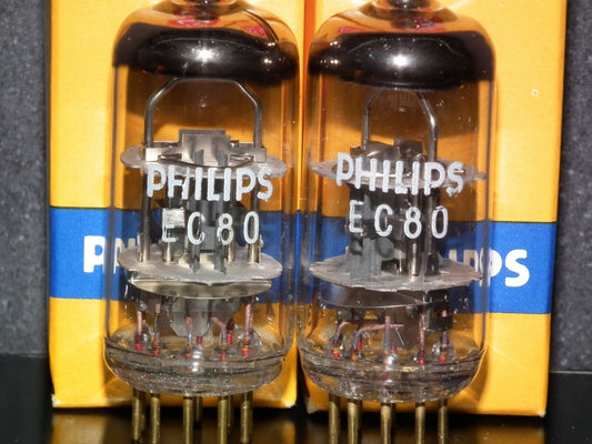 EC80 Philips 6Q4 NOS Platinum Matched Pair Low Noise Triode Delta Heerlen Code