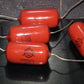 Two (2) Vintage ISKRA Polystyrene Styroflex KS Capacitors 0.1u 103nF 250V 1% 70s