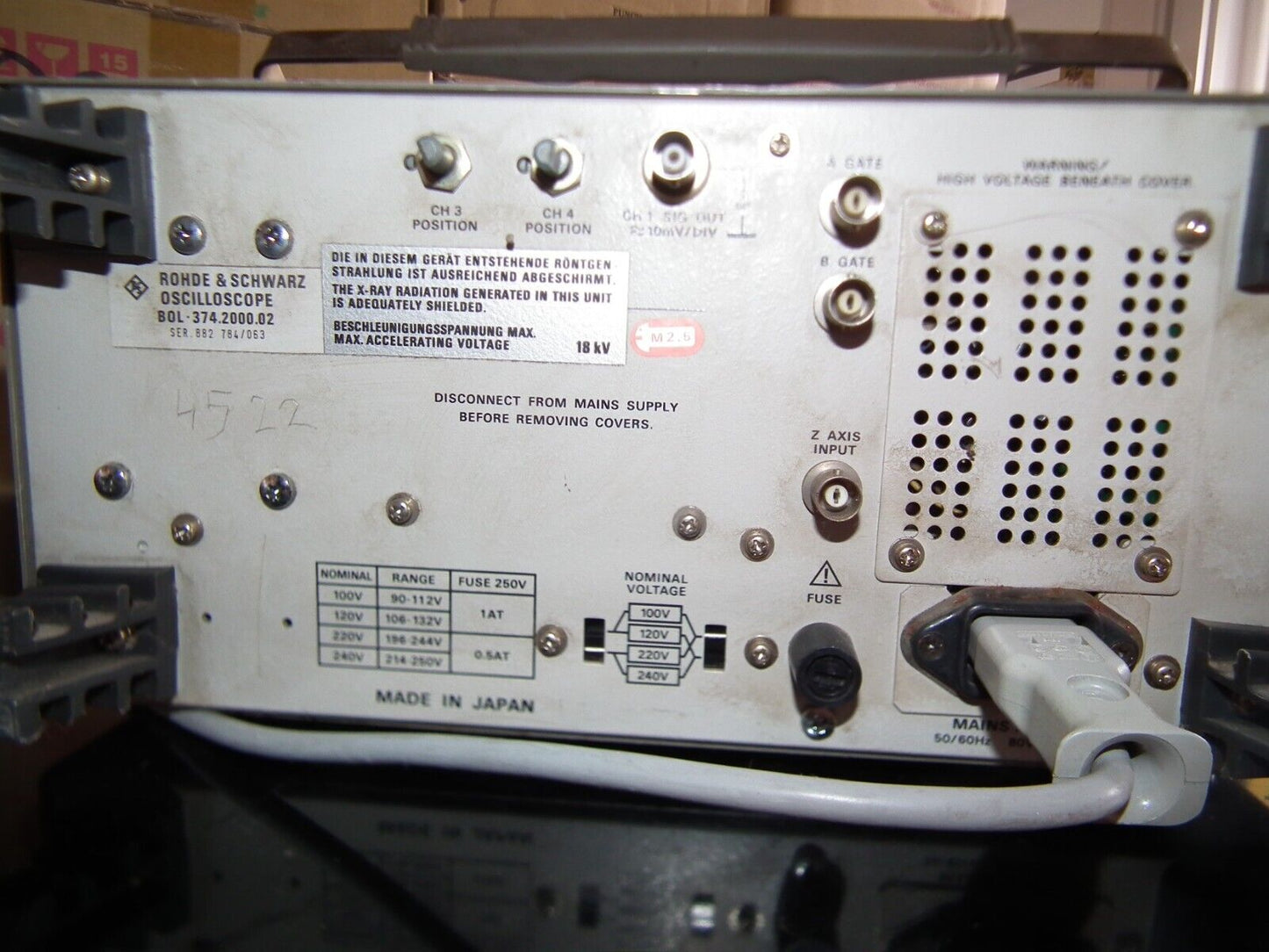 Rohde & Schwarz Oscilloscope TYPE BOL.374.2000.02 100 MHz