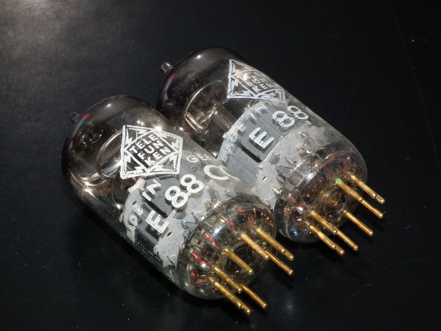 Platinum matched pair E88CC Telefunken 6922 Diamond Bttm Ulm Balanced Tested NOS