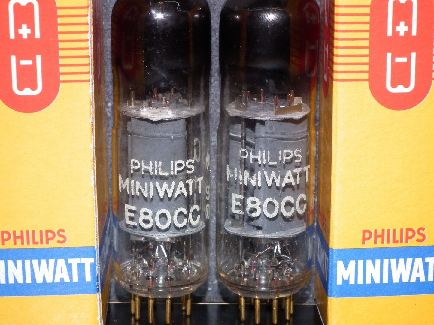 Philips E80CC 6085 Matched pair (Rare FOIL D Getter, PINCHED WAIST!) Tested NOS