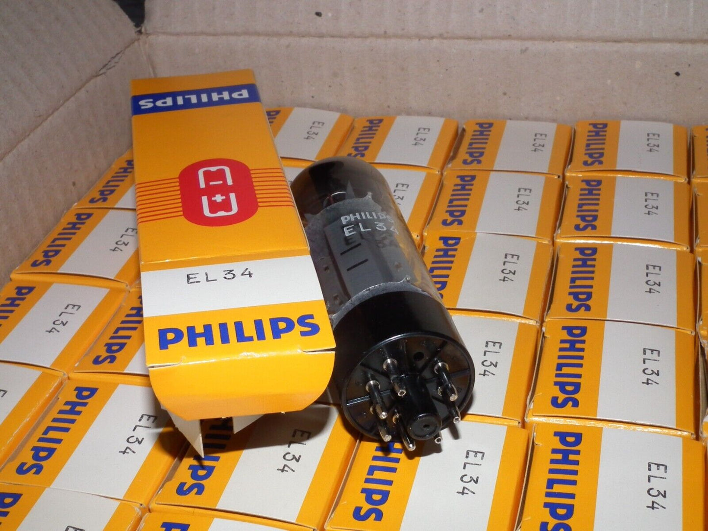 EL34 Mullard Platinum Matched Quad NOS NIB Blackburn Xf4 1979, rebranded Philips