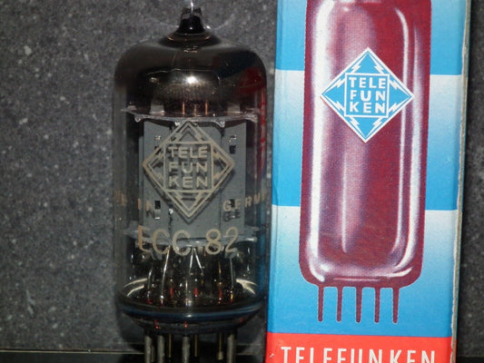 One (1 pcs) ECC82 Telefunken 12AU7, Tested NOS Long Smooth Plates