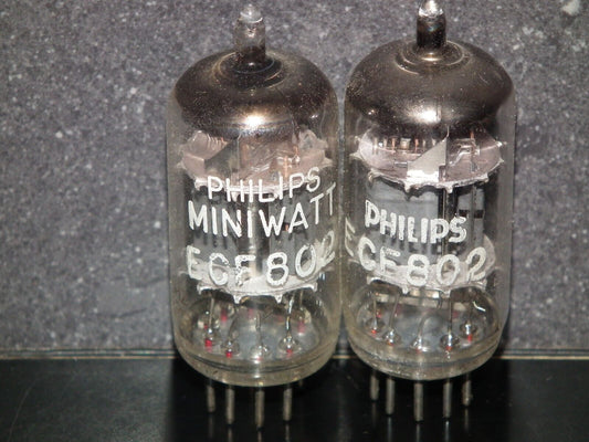 ECF802  Philips Used Matched Pair 6JW8 Tested OK