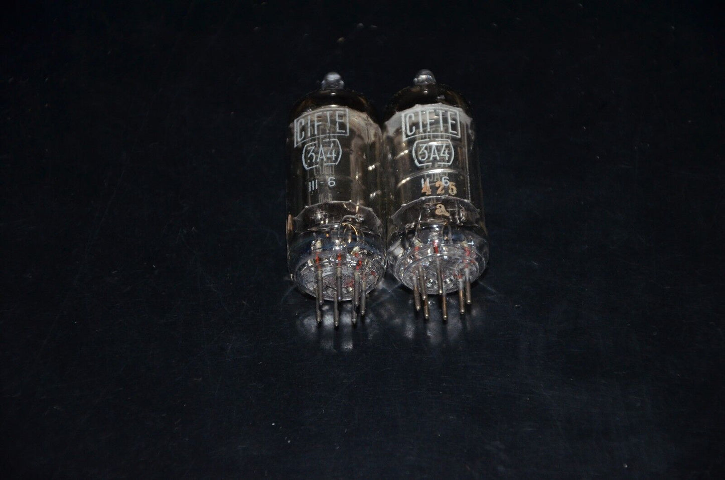 3A4 CIFTE DL93 - NOS NIB platinum matched pair (2 tubes) RARE SQUARE GETTER