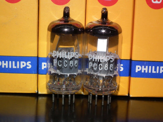 One (1 tube) PCC88 Philips 7DJ8 Platinum Heerlen Holland Dimpled Disc early 70s