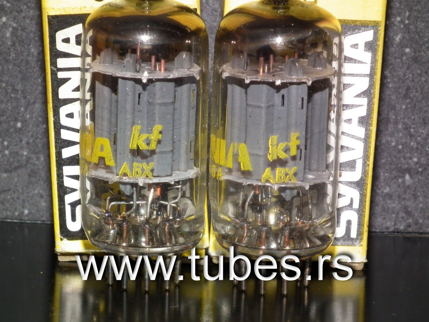 12AX7A Sylvania ECC83 7025  - Platinum Matched Pair - Yellow & Green printing