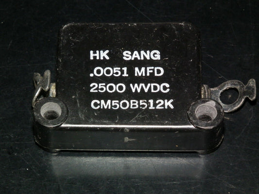 One vintage NOS MICA capacitor 0.0051 mfd 2500V Sangamo USA 5100pf 2.5KV