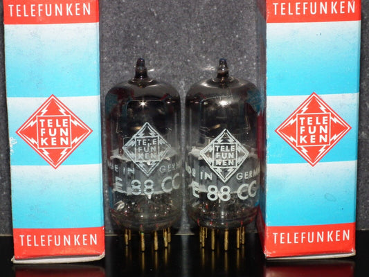 Platinum matched pair E88CC Telefunken 6922 Diamond Bttm Ulm Balanced Tested NOS