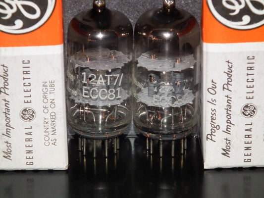 12AT7 GE ECC81 Matched Pair Used Tested 90%, made by General Electric for HP