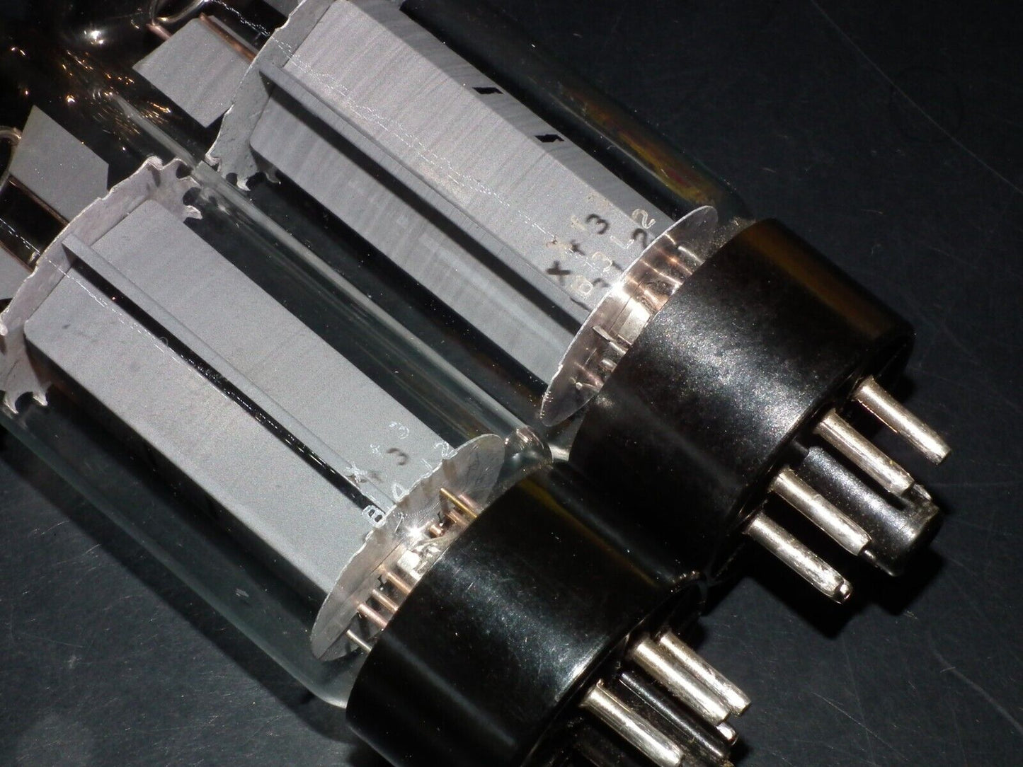 EL34 6CA7 Mullard Xf3 O Getter Blackburn 73/74 Platinum Matched Pair Tested NOS