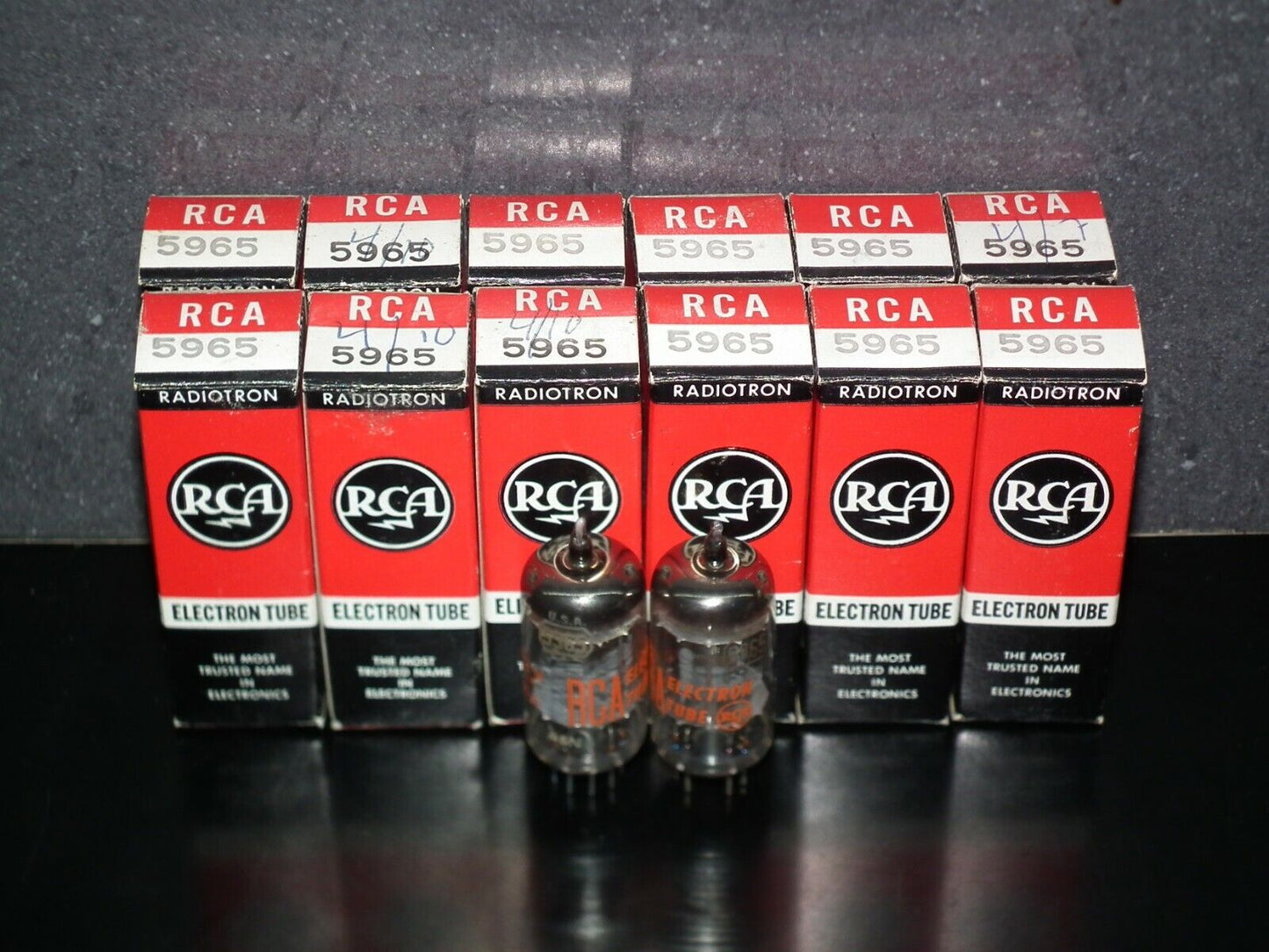 5965 RCA E180CC 7062 NOS NIB Platinum matched pair, early 60s made in USA
