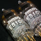 Valvo 6201 (ECC81 12AT7) NOS matched pair rebranded Philips RARE DISC GETTER