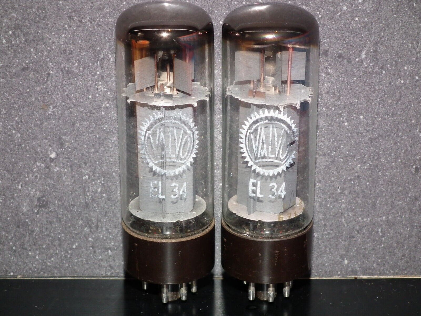 EL34 6CA7 Mullard Xf2 OO  Getter Welded Anodes Platinum Matched Pair 80/100%