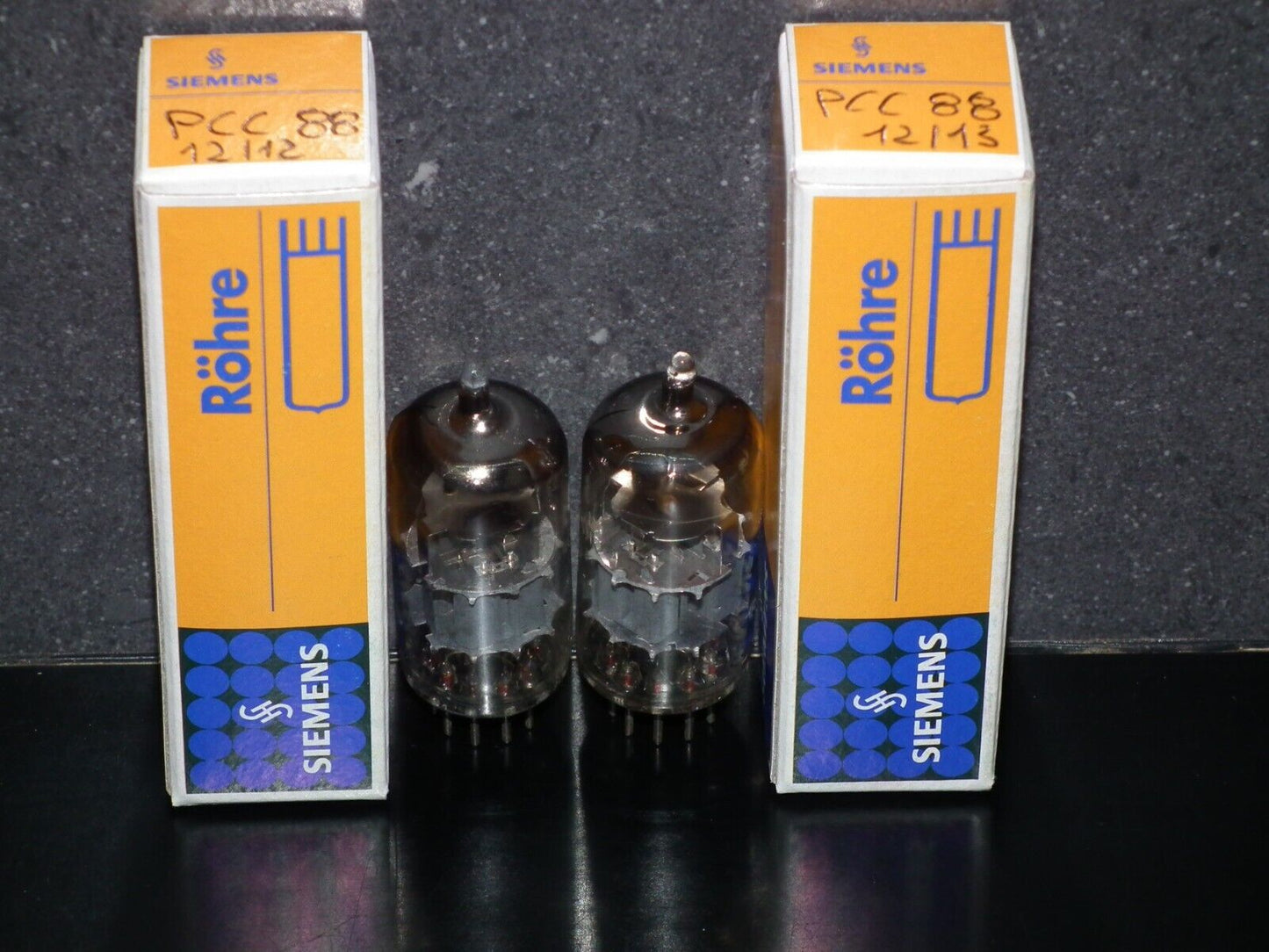 Matched pair PCC88 Siemens 7DJ8 GRAY SHIELD DUAL STAGE GETTER Used tested 90%