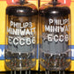 ECC86 Valvo Philips 6GM8 NOS NIB Platinum Matched Pair West Germany Gray Shield