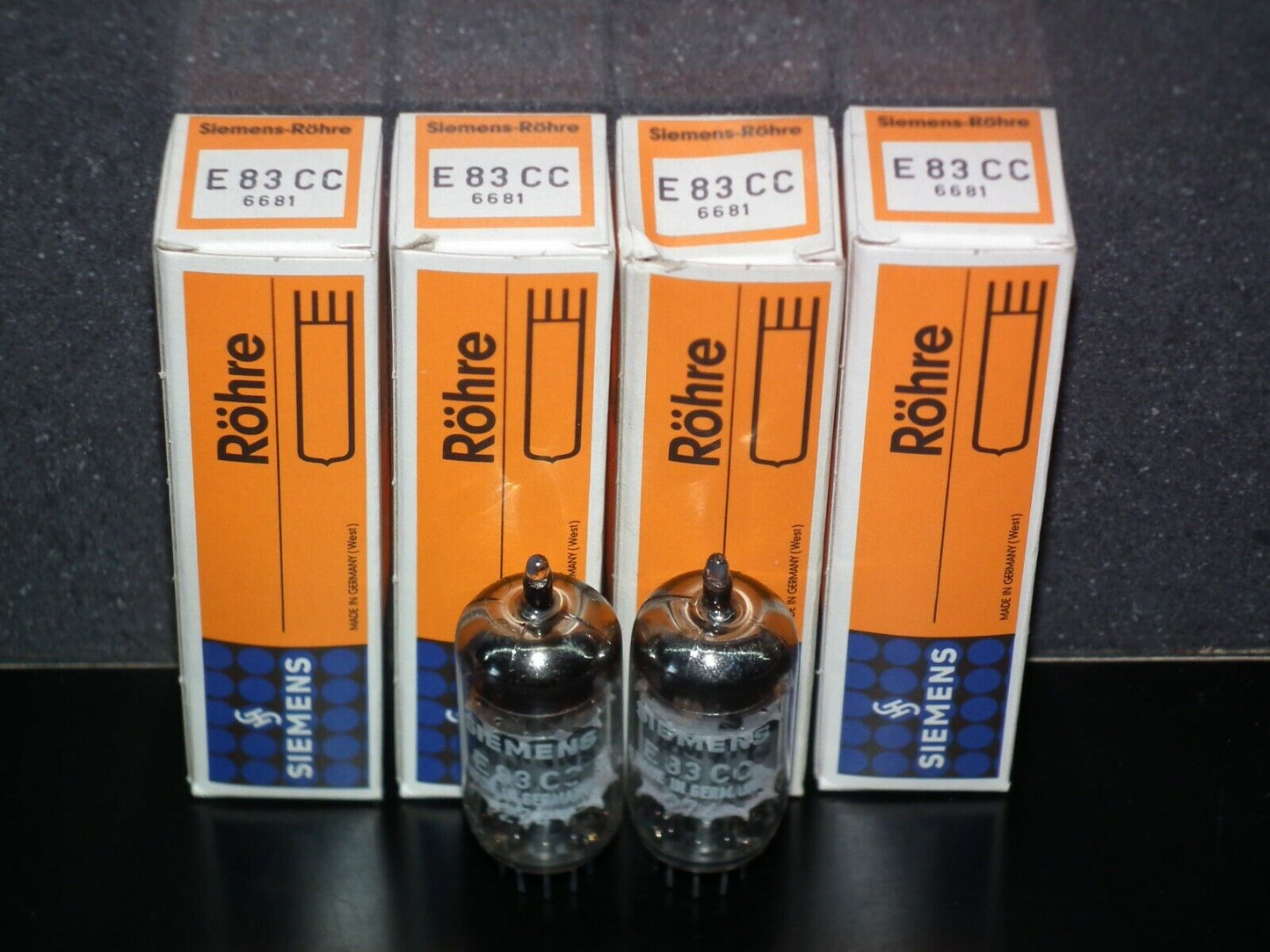 E83CC triple mica Siemens & Halske Platinum NOS Matched Pair ECC83 sub Munich