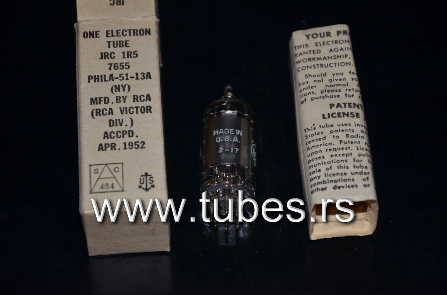 1R5 RCA DK91 - NOS in original JAN boxes April 1952 RARE SQUARE GETTER