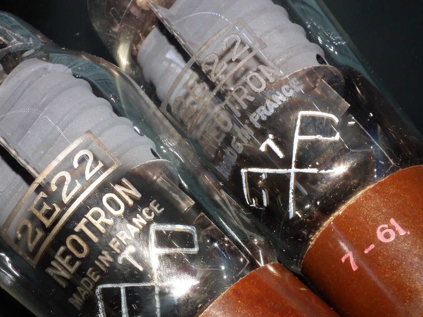 Platinum Matched Pair 2E22 Neotron NOS NIB Made in France Directly Heated Pentod