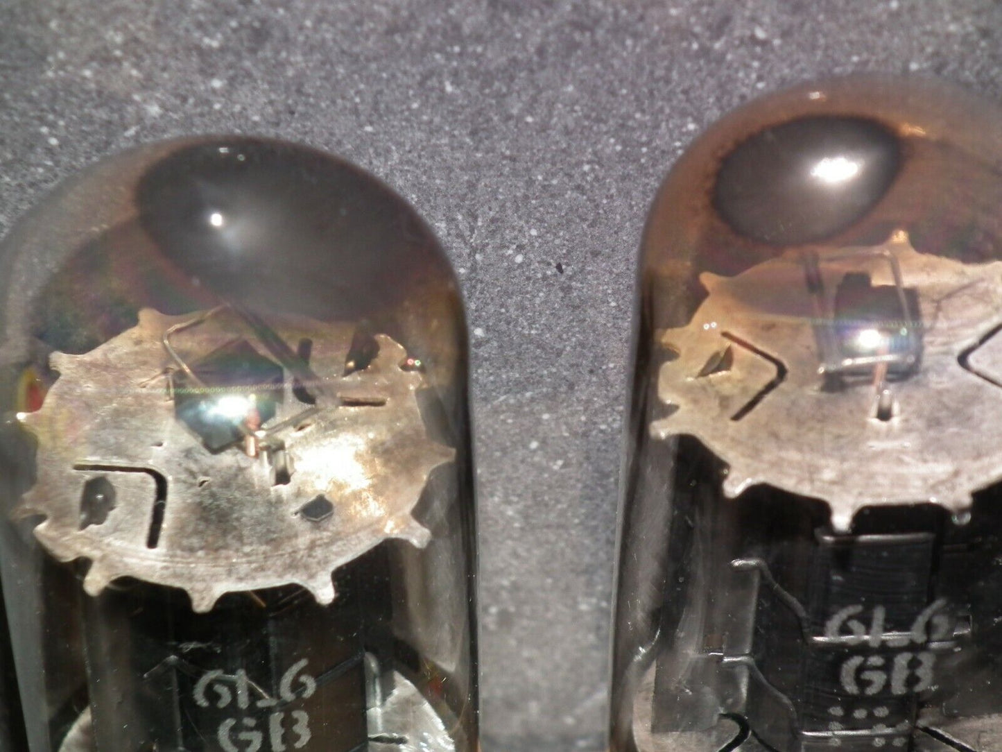 6L6GB GE Pair, Made in US in 1957, top square getter, used, tested 85%