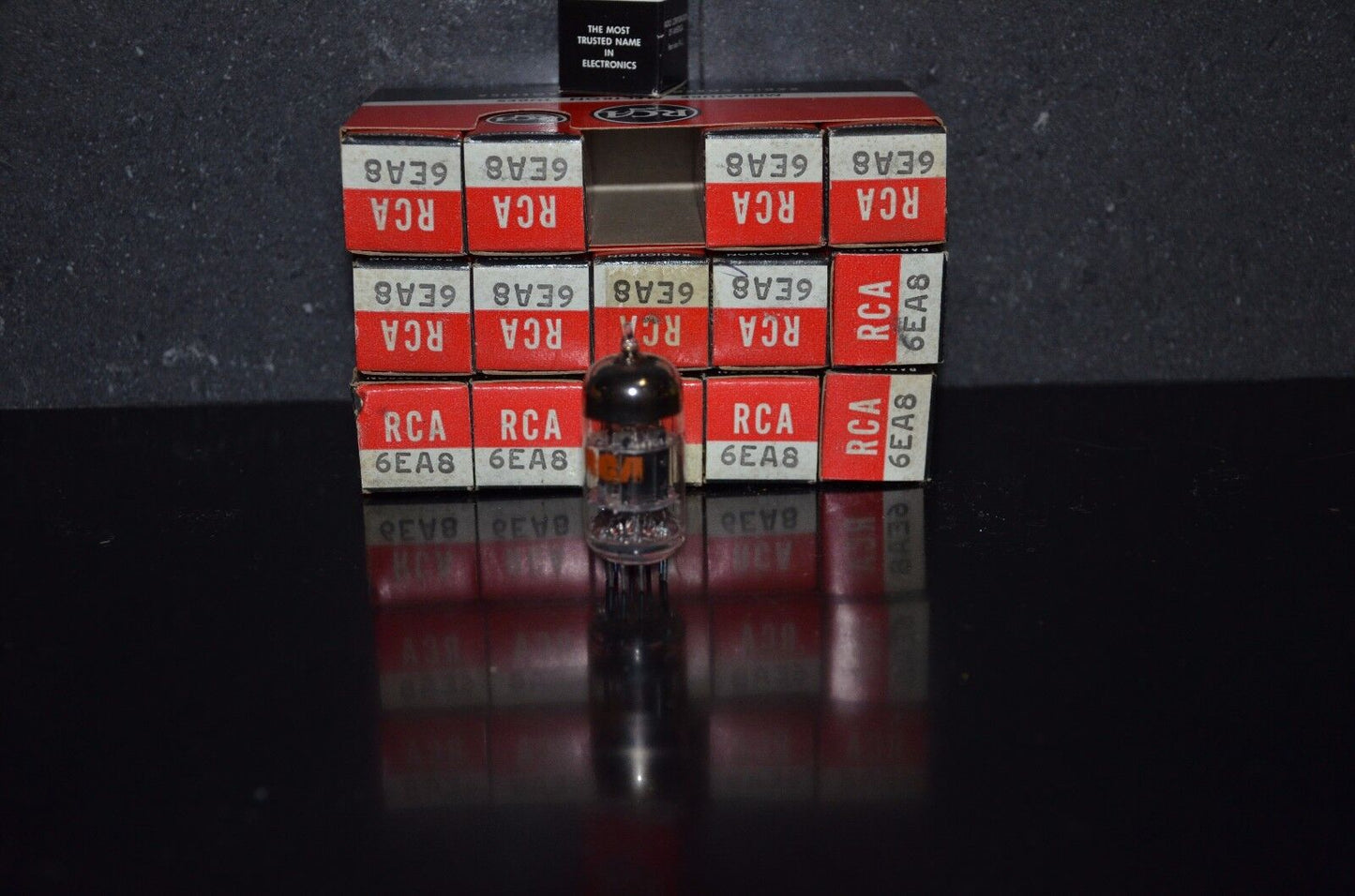 6EA8 6GH8A RCA NOS NIB Low Noise - Old type, Black plates, carbonized nickel