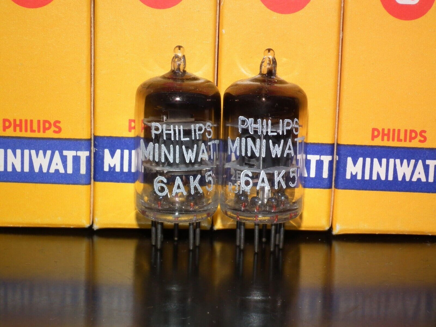 Matched Pair 5654 6AK5W EF95 Mullard Philips D getter 1953!!! Yaqin Little Dot